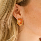 Oorbellen Oval Carnelian Studs
