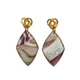 Oorbellen Wine White Gold Twist Leafs