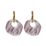Oorbellen Wine White Organic Circles
