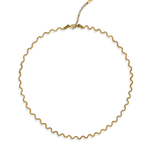 Gouden Odine Ketting met golvende vorm en verlengketting