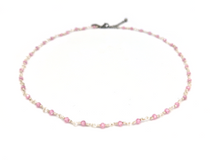 Necklace Shimmer Rose quartz